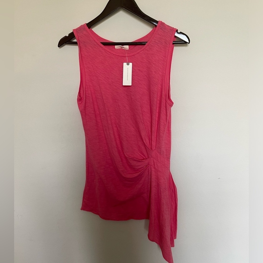 NWT Anthropologie T.la Pink Asymmetrical Tank Top